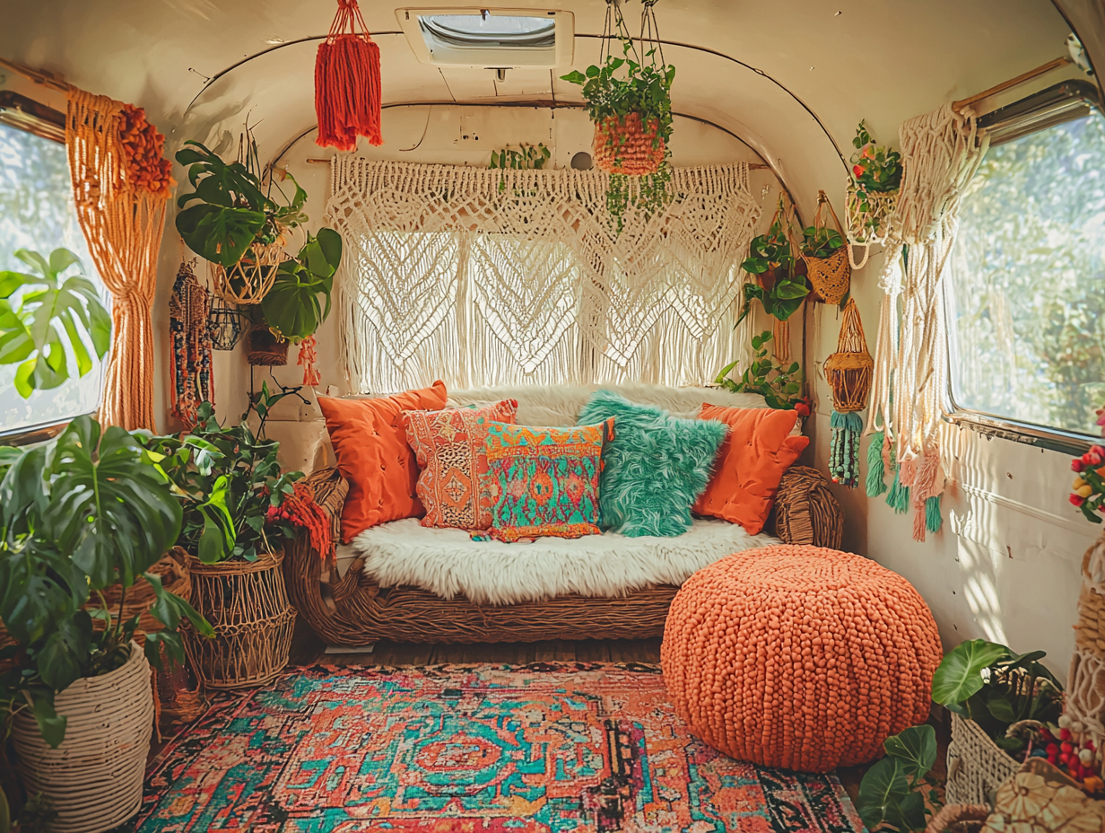 Caravan restyling in BOHEMIAN stijl — Ibiza vibes